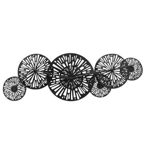 Sagebrook Home Contemporary Metal Lilies Wall Decor With Black And Gold 16654