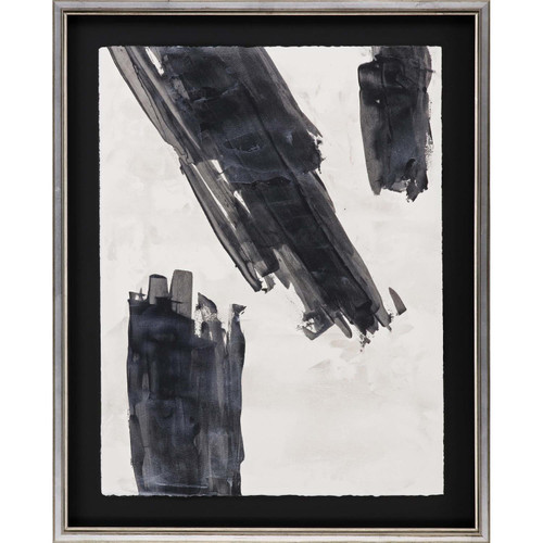 Paragon Contemporary Abstract Distant Thunder Framed Art In Black Finish 22650