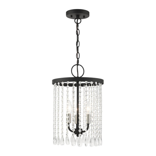 Livex Lighting 3 Light Steel Pendant Chandelier With Black Finish 51060-04