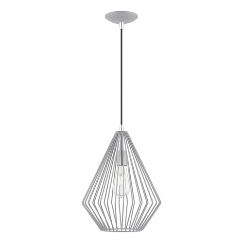 Livex Lighting 1 Light Steel Pendant With Nordic Gray Finish 41325-80
