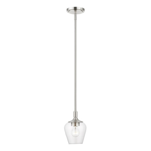 Livex Lighting 1 Light Steel Single Pendant With Brushed Nickel Finish 46721-91