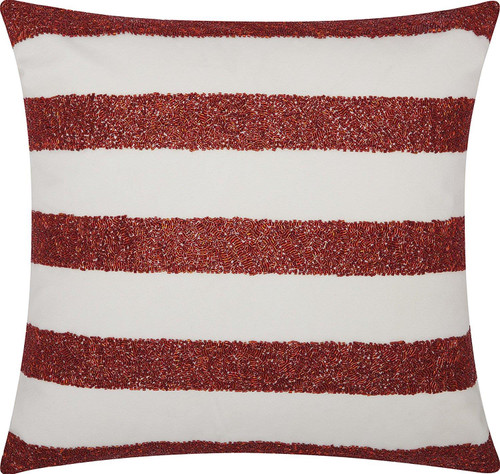 Nourison Outdoors Square Red And White Accent Pillow 798019039943