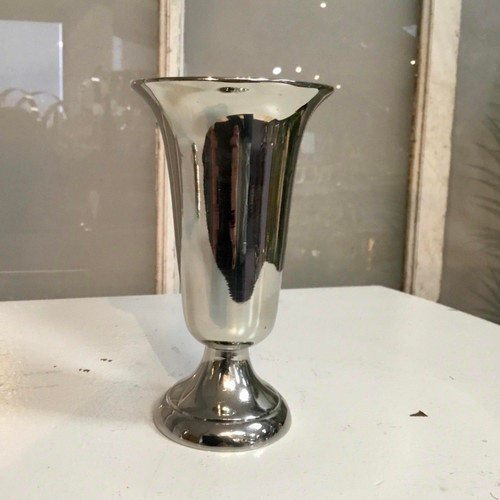 India Handicrafts Stainless Steel High Flower Vase With Silver Finish 71251