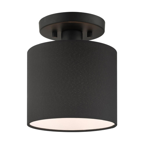 Livex Lighting 1 Light Steel Semi Flush With Black Finish 45661-04