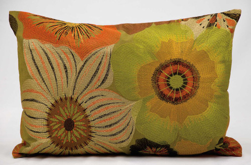 Nourison Citron Flowers Multicolor Pillow 14" x 20"
