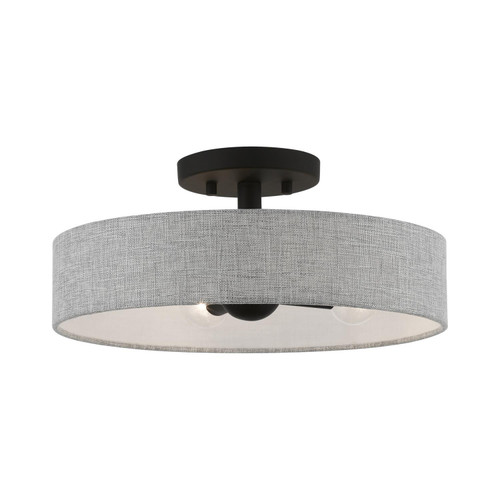 Livex Lighting 4 Light Steel Semi-Flush With Black Finish 46147-04