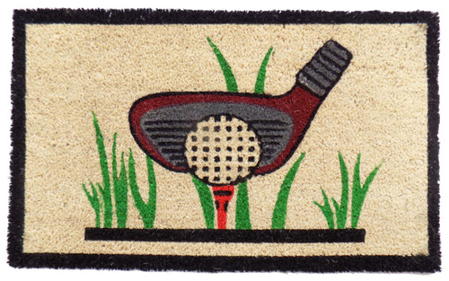 Imports Decor Coir And Pvc Golf Door Mat With Multicolor Finish 541PVC