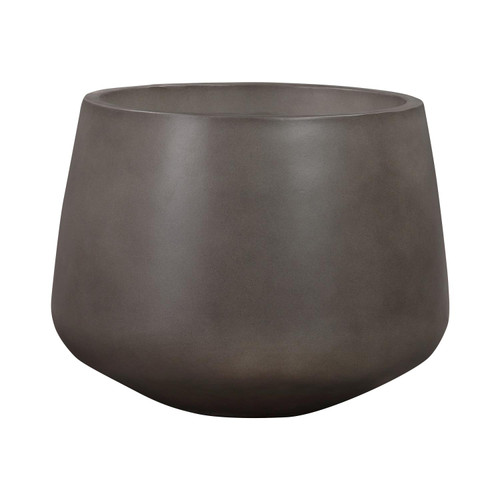 Armen Living Amethyst Medium Round Concrete Planter With Grey Finish LCAWSMPLGR