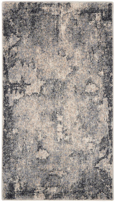 Kathy Ireland Moroccan Blue And Beige 2'2" x 3'9" Area Rug 099446844385