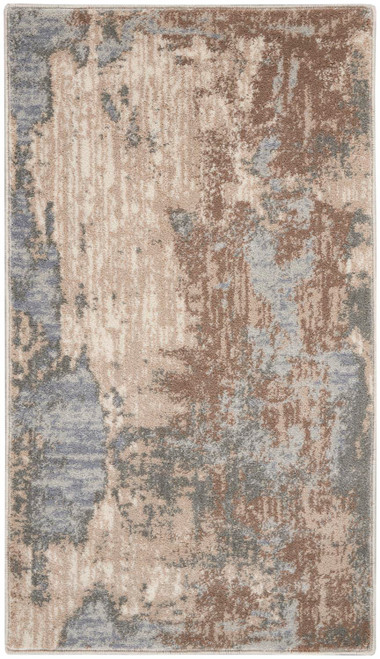 Kathy Ireland Moroccan Grey And Beige 2'2" x 3'9" Area Rug 099446844330