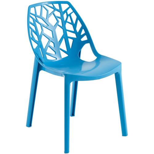 Leisuremod Modern Cornelia Dining Chair With Solid Blue Finish C18SBU