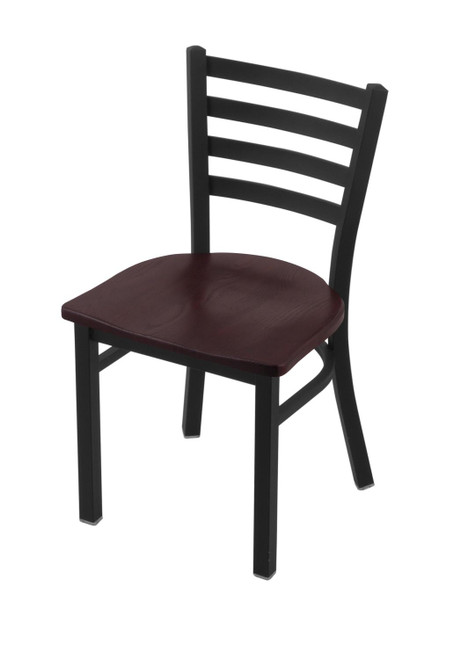 Holland Bar Stool Jackie 18" Chair With Black Wrinkle Finish 40018BWDCOak