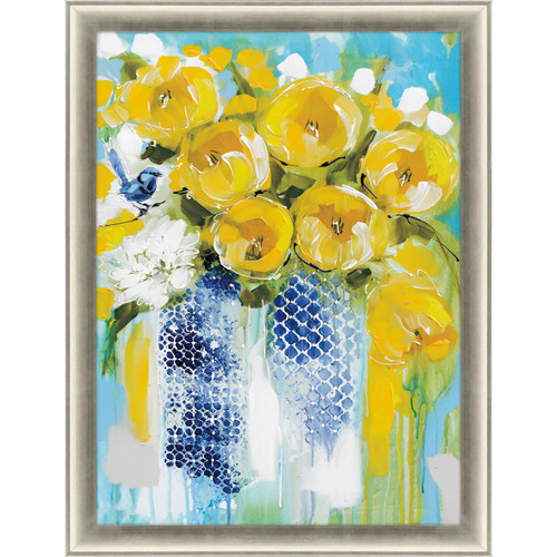 Paragon Florals Sunshine Yellow Framed Art With Yellow Finish 15753