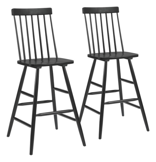 Zuo Modern Transitional Ashley Set Of 2 Bar Chair With Black Finish 109501