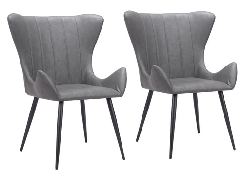 Zuo Modern Alejandro Set Of 2 Dining Chair With Vintage Black Finish 109244