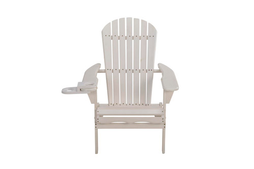 W Unlimited White Foldable Adirondack Chair With Cup Holder SW2136WT