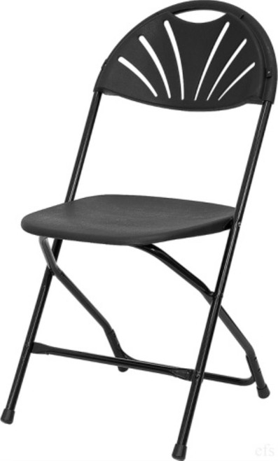 Rhino Fan Back Plastic Set Of 8 Folding Chair With Black Finish 2145