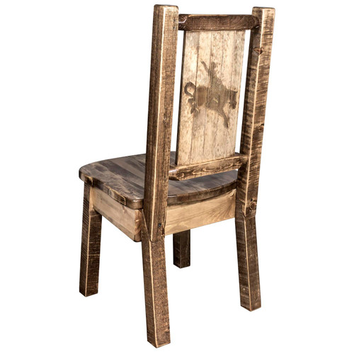 Montana Log Wood Side Chair In Stain And Lacquer Finish MWHCKSCNSLLZBRONC
