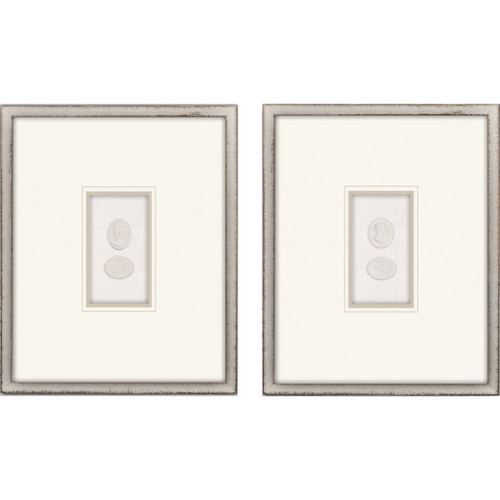 Paragon Traditional Set Of 2 Portrait Intaglio II Framed Art With Beige 31035