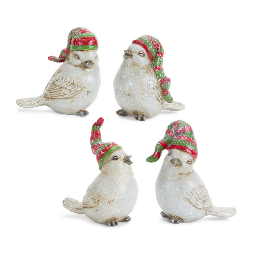 Set of 12 Bird with Stocking Hat Christmas Tabletop Figurines 3.75"
