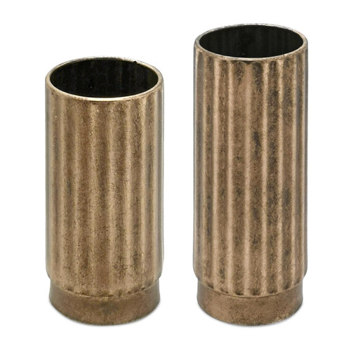 Melrose Set Of 2 Iron Vase With Copper Finish 83434DS