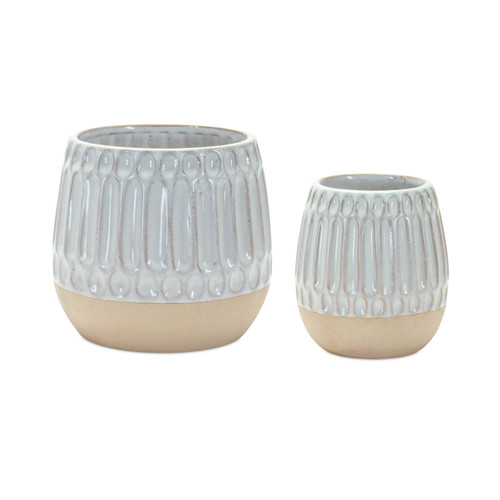 Melrose Set Of 2 Porcelain Vase With Cream Finish 85468DS