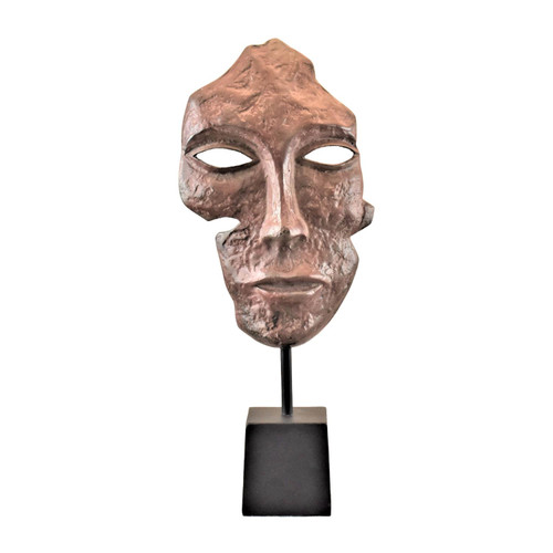 Sagebrook Home Contemporary Aluminum Abstract Face Statue With Red 17484-01