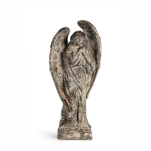 Park Hill Collection Tariel Garden Angel Statue With Aged Stone Finish EEG10251