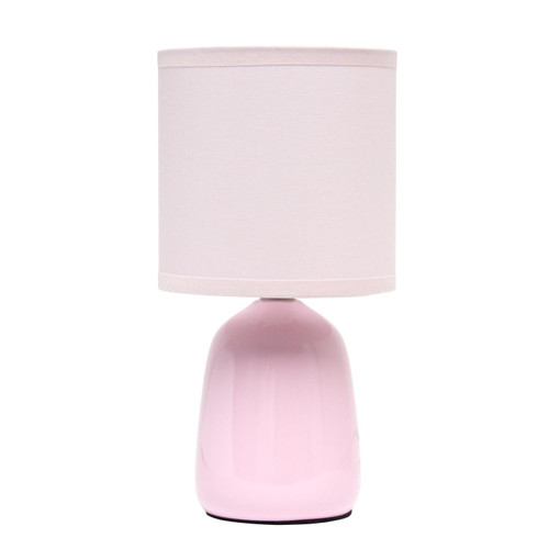 Simple Designs Ceramic Bedside Table Desk Lamp In Light Pink Finish LT1134-LPK