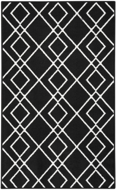 Nourison Modern Lines 2' x 4' Area Rug With Black Finish 099446087850