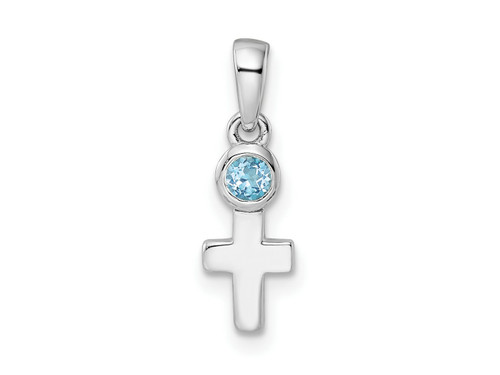 FJC Finejewelers Sterling Silver Birthstone Polished LS Blue Topaz Cross Charm 17 x 5 mm GQQBPD33DECT