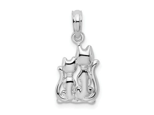 FJC Finejewelers Sterling Silver Rhodium Plated Polished Big and Little Cats Charm 9 mm GQQC10333T
