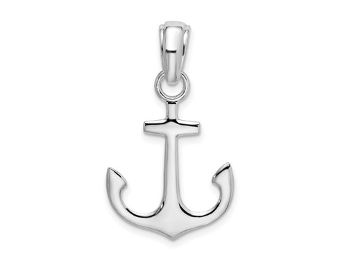 FJC Finejewelers Sterling Silver Rhodium Plated Polished 3D Anchor Charm 31 x 17 mm GQQC9879T