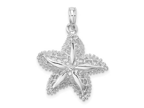 FJC Finejewelers Sterling Silver Rhodium Plated Polished Cut-out Filigree Starfish Charm 27 x 20 mm GQQC9809T