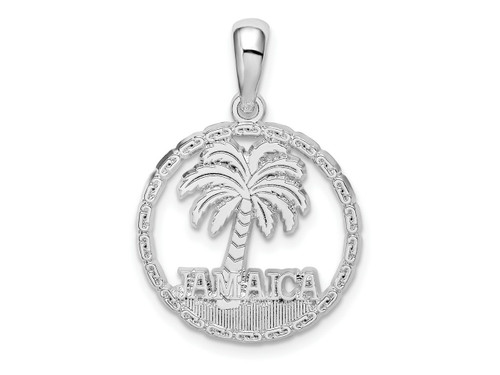 FJC Finejewelers Sterling Silver d Jamaica with Palm Tree Cut-out Disc Charm 26 x 18 mm GQQC10211T