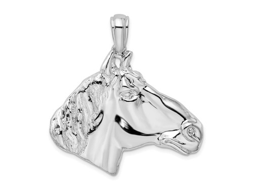 FJC Finejewelers Sterling Silver Rhodium Plated Polished Large Horse Head Charm 39 mm GQQC10315T