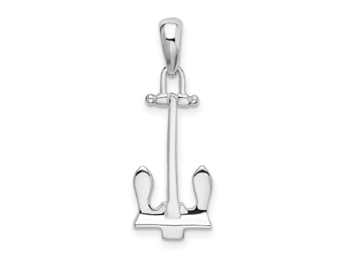 FJC Finejewelers Sterling Silver Rhodium Plated Polished 3D Navy Anchor Charm 28 x 9 mm GQQC10421T
