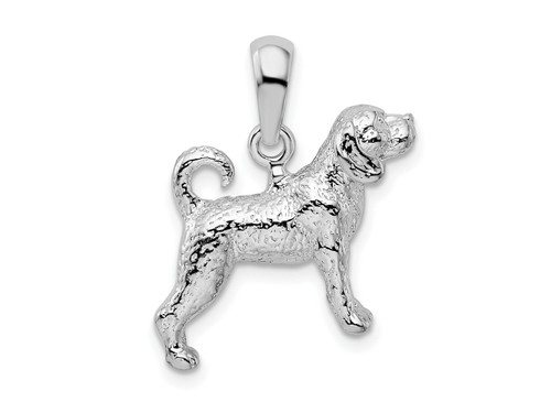 FJC Finejewelers Sterling Silver Rhodium Plated Textured 3D Beagle Charm 13 mm GQQC10231T