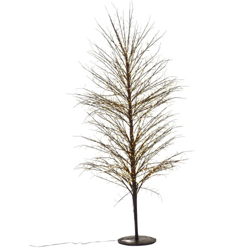 5.75' Pre-Lit Black Birch Artificial Tree, LED Warm White Lights