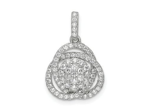 FJC Finejewelers Sterling Silver Polished Rhodium Plated CZ Knot Charm 21 x 14 mm GQQP5450T