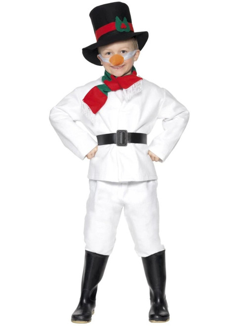 49" White and Black Snowman Boy Child Halloween Costume - Medium
