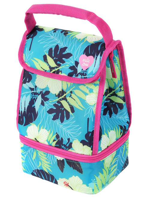 Arctic Zone Upright Dual Compartment Insulated Lunch Bag, Tropical Blue Lunchbox