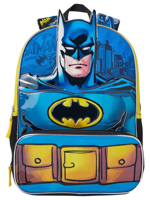 Warner Bros. DC Comics Batman Kids 17" Backpack School Book Bag with Tech Sleeve