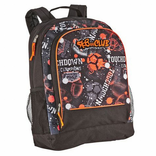 SK8er Club Orange & Black Sports Themed Backpack School Travel Back Pack