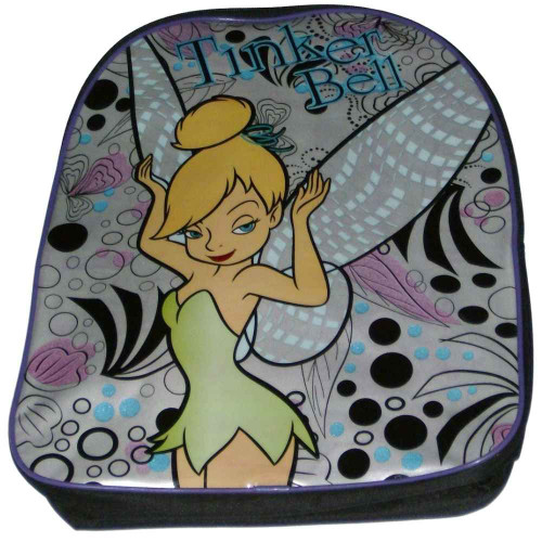Disney Tinkerbell 16" School Backpack, Tink Fairy Silver Travel Bag