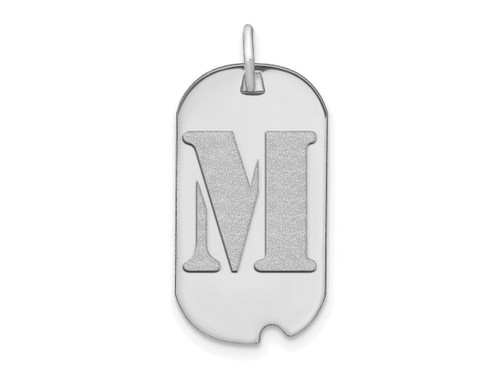 FJC Finejewelers 14 kt White Gold Polished Letter M Initial Dog Tag Charm 24 x 13 mm GQYC1439WMB
