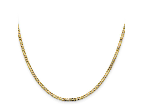 FJC Finejewelers 14 kt Yellow Gold Flat Beveled Curb Chain 24 Inches x 2.3 mm GQ130624A