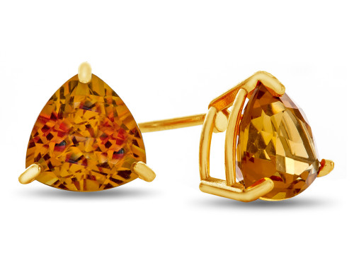 FJC Finejewelers 7x7mm Trillion Citrine Post-With-Friction-Back Stud Earrings in 14 kt Yellow Gold E4044C14KYA