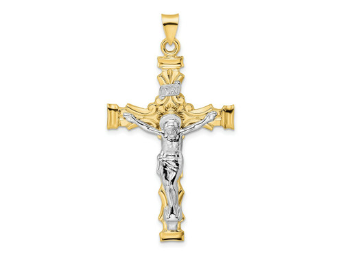 FJC Finejewelers 14 kt Two Tone Gold Solid INRI Crucifix Charm 53 x 29 mm GQXR2064C