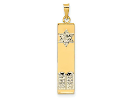 FJC Finejewelers 14 kt Two Tone Gold Polished Hollow Mezuzah with Star of David and Torah Charm 33 x 6 mm GQXR2031C